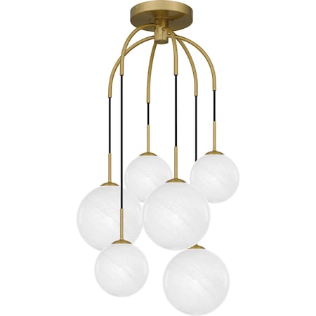 Quoizel Semi-Flush Mount Pendant 6 Lights Aged Brass QSF6198AB